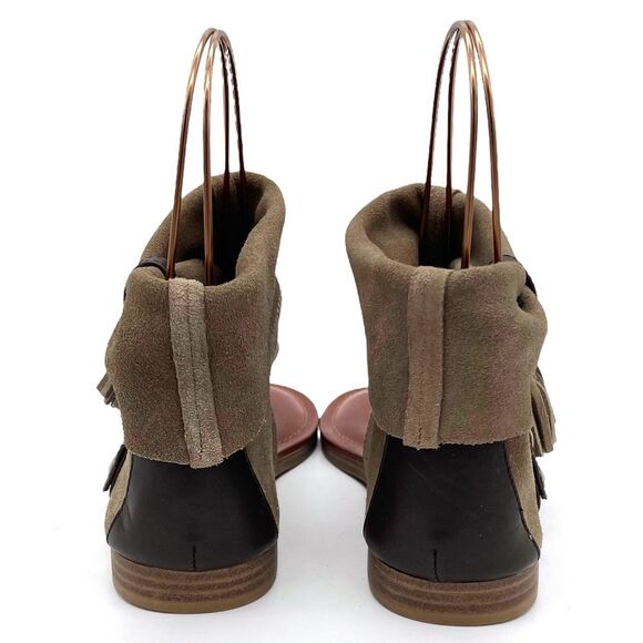 MIA Natasha Tan Stone Suede Boho Thong Ankle Wrap Tassel Sandal Women’s Size 7 - Picture 10 of 16